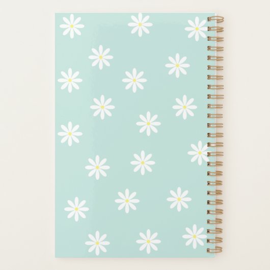 Daisy Bloom Planner – Soft Blue Floral Cover Planer (Rückseite)