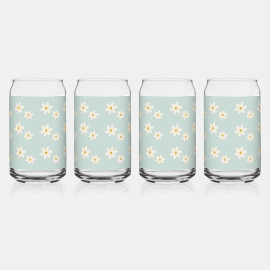 Daisy Bloom Trinkbehälter Glass Set Dosenglas (Vorderseite)