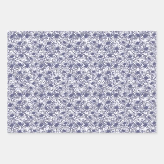 Daisy Blooms - Midnight Blue Geschenkpapier Set (Vorderseite 2)