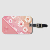 Daisy Blooms: Minimalistisches Blumenmuster Gepäckanhänger (Vorderseite (Horizontal))