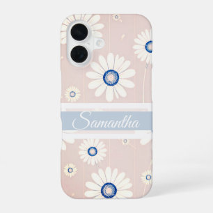 Daisy Blooms: Minimalistisches Blumenmuster iPhone 16 Hülle