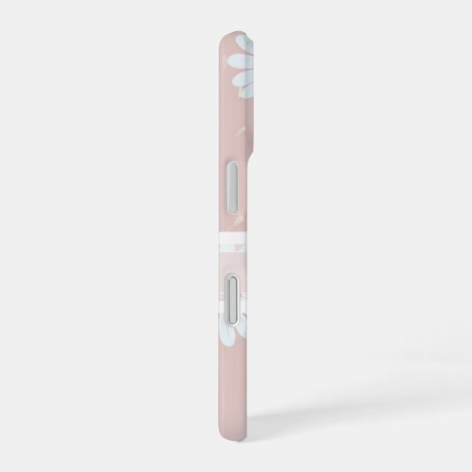 Daisy Blooms: Minimalistisches Blumenmuster iPhone 16 Hülle (Rechte Seite)