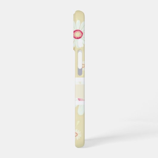 Daisy Blooms: Minimalistisches Blumenmuster iPhone 16 Hülle (Linke Seite)