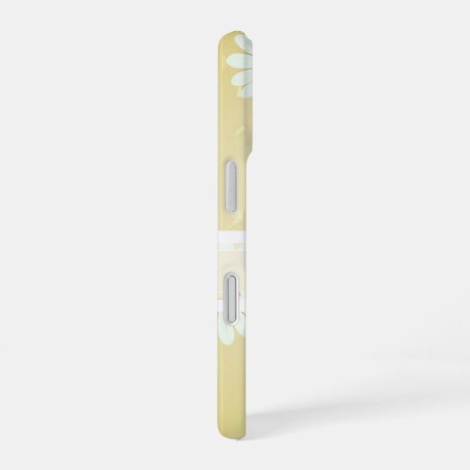 Daisy Blooms: Minimalistisches Blumenmuster iPhone 16 Hülle (Rechte Seite)