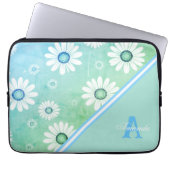 Daisy Blooms: Minimalistisches Blumenmuster Laptopschutzhülle (Vorderseite)
