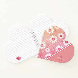 Daisy Blooms: Minimalistisches Blumenmuster Notizblock