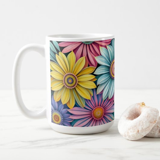 Daisy Blossoms Coffee Tasse (Mit Donut)