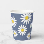 Daisy Blue Backgroud Pappbecher (Rückseite)