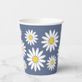 Daisy Blue Backgroud Pappbecher (Links)