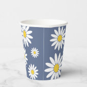 Daisy Blue Backgroud Pappbecher (Rechts)