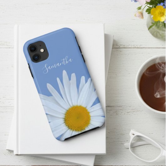 Daisy Blue Elegant White Script Case-Mate iPhone Hülle
