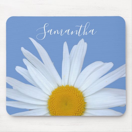 Daisy Blue Elegant White Script Mousepad (Vorne)