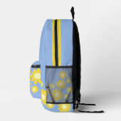 Daisy Blue Green Bedruckter Rucksack (Rechts)