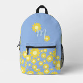 Daisy Blue Green Bedruckter Rucksack (Vorderseite)