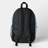 Daisy Blue Green Bedruckter Rucksack (Rückseite)