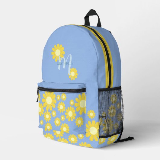 Daisy Blue Green Bedruckter Rucksack (Rückseitige Ecke Rechts)