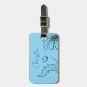 Daisy blue Luggage Tag Gepäckanhänger (Vorderseite vertikal)