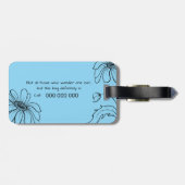 Daisy blue Luggage Tag Gepäckanhänger (Rückseite horizontal)