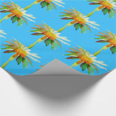 Daisy Blue Modern Art Blume Geschenkpapier (Ecke)