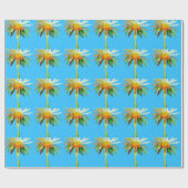Daisy Blue Modern Art Blume Geschenkpapier (Flach)