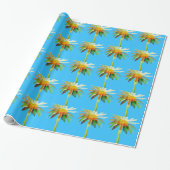 Daisy Blue Modern Art Blume Geschenkpapier (Ungerollt)