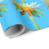 Daisy Blue Modern Art Blume Geschenkpapier (Rolleneckpunkt)