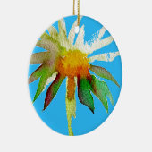 Daisy Blue Modern Art Blume Keramik Ornament (Rechts)