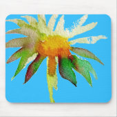 Daisy Blue Modern Art Blume Mousepad (Vorne)