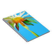 Daisy Blue Modern Art Blume Notizblock (Rechte Seite)