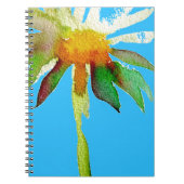 Daisy Blue Modern Art Blume Notizblock (Vorderseite)