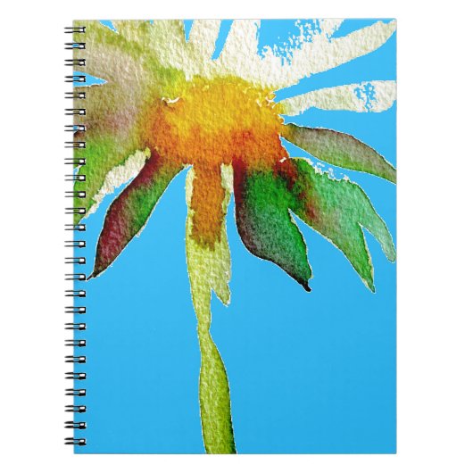 Daisy Blue Modern Art Blume Notizblock (Vorderseite)