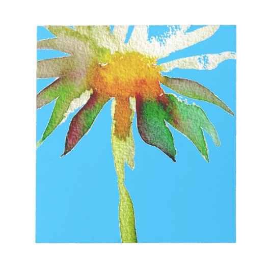 Daisy Blue Modern Art Blume Notizblock (Vorderseite)