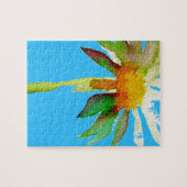 Daisy Blue Modern Art Blume Puzzle (Horizontal)