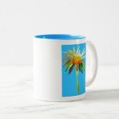 Daisy Blue Modern Art Blume Zweifarbige Tasse (VorderseiteRechts)