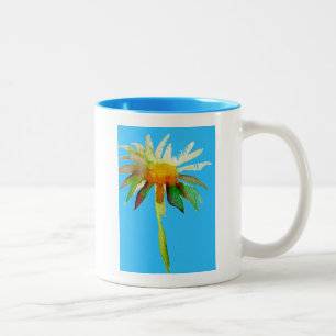 Daisy Blue Modern Art Blume Zweifarbige Tasse