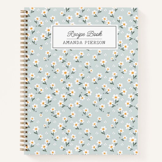 Daisy Blue Niedlich Recipe Book Notizblock (Vorderseite)