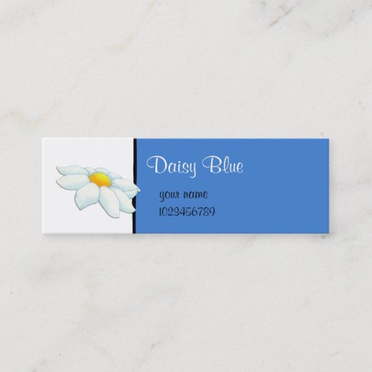 Daisy Blue Small Business Card Mini Visitenkarte (Vorderseite)