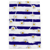 Daisy Blue Stripes Mittlere Geschenktüte (Vorderseite)