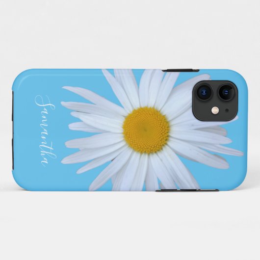 Daisy Blue White Script Case-Mate iPhone Case (Rückseite (Horizontal))