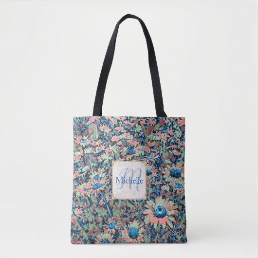 Daisy Blues Personalisiert Tasche (Vorderseite)