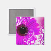 "Daisy Blüh" von Cheryl Daniels (Fuschia) Magnet (Vorderseite/Rückseite)