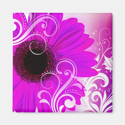 "Daisy Blüh" von Cheryl Daniels (Fuschia) Magnet (Vorne)
