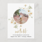 Daisy blüht Save the Date Foto Postkarte (Vorderseite)