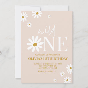 Daisy Blume 1. Geburtstag Einladung für Mädchen