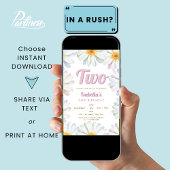 Daisy Blume 2. Girl Geburtstag Einladung