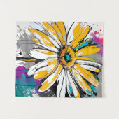 Daisy Blume Abstrakte Art Blumenbäume Wandteppich (Vorderseite (Horizontal))