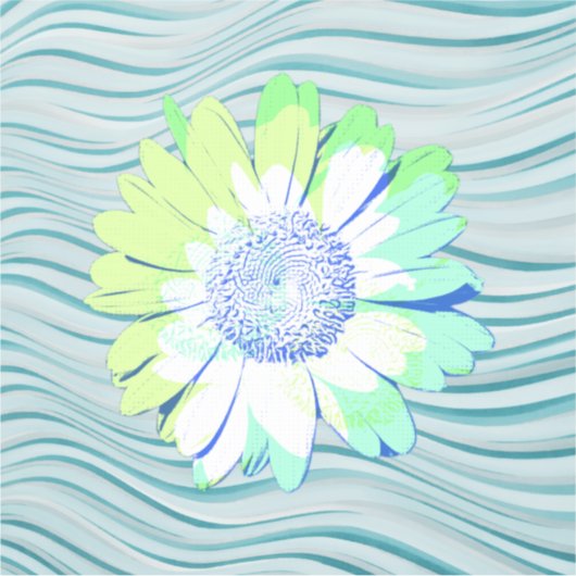 Daisy Blume Art in Blue Large Aufkleber (Vorderseite)
