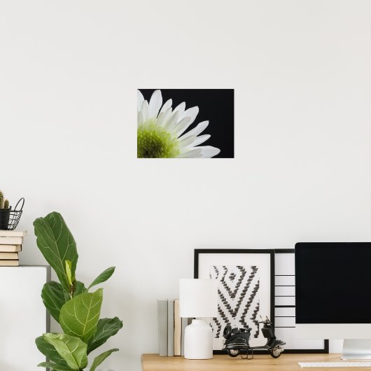 Daisy Blume auf Black Poster (Heimbüro)