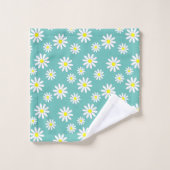 Daisy-Blume auf blauem Badhandtuch Set (Waschlappen)