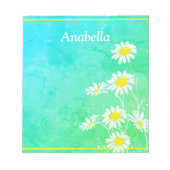 Daisy-Blume auf grünem und gelbem Hintergrund Notizblock (Vorderseite)